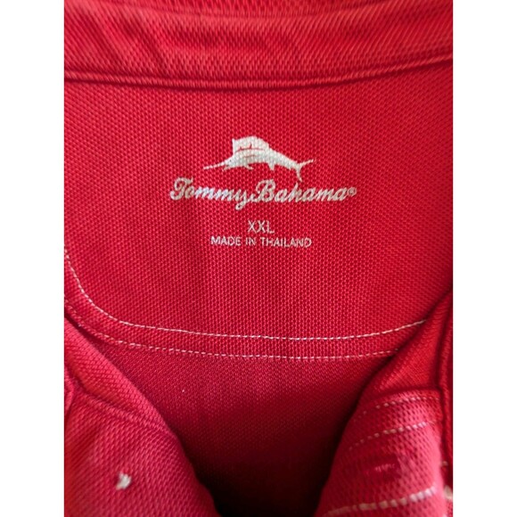Set of 2 Tommy Bahama Men XXL Polo Shirts Cotton Blend Dark Blue Red Golf Marlin - Picture 10 of 15